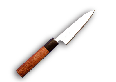 ステン梨地ペティナイフ 白紙2号 75mm | 職人がつくる伝統の包丁「剣謙心」
